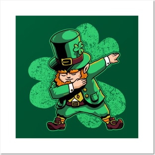 Dabechaun Leprechaun Dabbing St Patricks Day Green Shirt Posters and Art